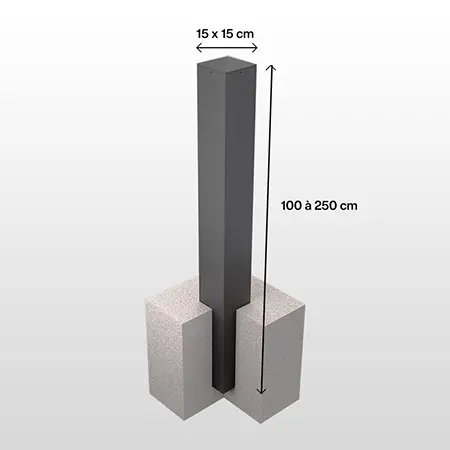 Portillon : Scellement d'un poteau aluminium pour portillon